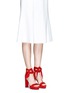 Figure View - Click To Enlarge - JIMMY CHOO - 'Kaytrin 120' ankle tie pleat suede platform sandals