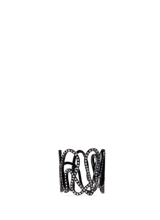 Main View - Click To Enlarge - REPOSSI - 'White Noise' diamond 18k black gold ring