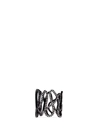 Figure View - Click To Enlarge - REPOSSI - 'White Noise' diamond 18k black gold ring