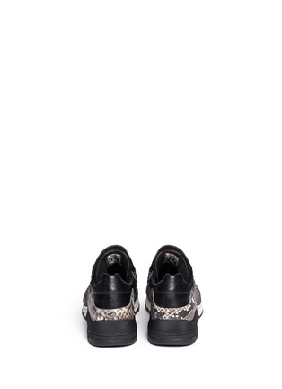 Back View - Click To Enlarge - ASH - 'Malcom' snake effect lace-up trail sneakers