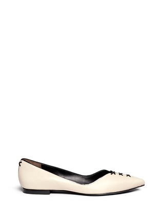 Main View - Click To Enlarge - 3.1 PHILLIP LIM - 'Martini' cross lace vamp leather flats