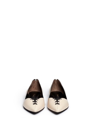 Figure View - Click To Enlarge - 3.1 PHILLIP LIM - 'Martini' cross lace vamp leather flats