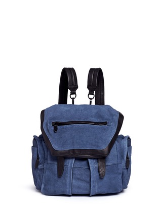 Main View - Click To Enlarge - ALEXANDER WANG - 'Marti' leather trim suede three-way backpack