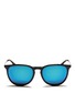 Main View - Click To Enlarge - RAY-BAN - 'Erika' acetate frame metal temple mirror sunglasses