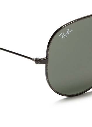 Detail View - Click To Enlarge - RAY-BAN - 'Aviator Distressed' contrast acetate metal sunglasses