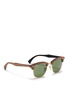 Figure View - Click To Enlarge - RAY-BAN - 'Clubmaster Wood' browline sunglasses
