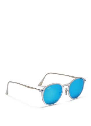 Figure View - Click To Enlarge - RAY-BAN - 'RB4224 Light Ray' titanium temple mirror sunglasses