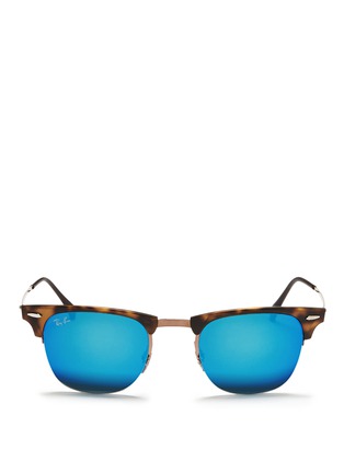 Main View - Click To Enlarge - RAY-BAN - 'Clubmaster Light Ray' titanium temple matte browline sunglasses