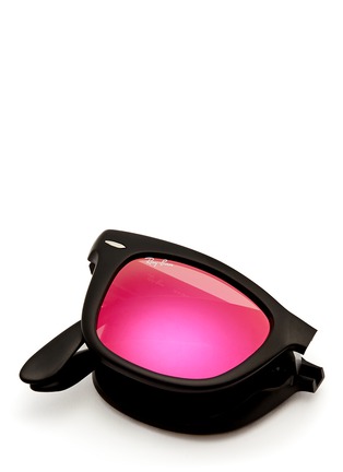 Detail View - Click To Enlarge - RAY-BAN - 'Wayfarer Folding Classic' mirror sunglasses