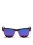 Main View - Click To Enlarge - RAY-BAN - 'Clubmaster Oversized' matte plastic browline mirror sunglasses