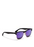 Figure View - Click To Enlarge - RAY-BAN - 'Clubmaster Oversized' matte plastic browline mirror sunglasses