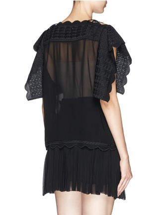 Back View - Click To Enlarge - ISABEL MARANT ÉTOILE - 'Audrina' scalloped leaf embroidery crepe top