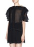 Front View - Click To Enlarge - ISABEL MARANT ÉTOILE - 'Audrina' scalloped leaf embroidery crepe top