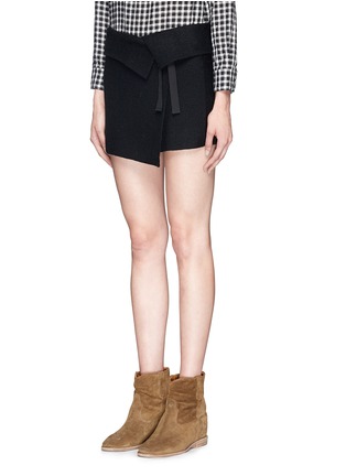 Front View - Click To Enlarge - ISABEL MARANT ÉTOILE - 'Lyneth' grosgrain bow rib knit wrap skirt
