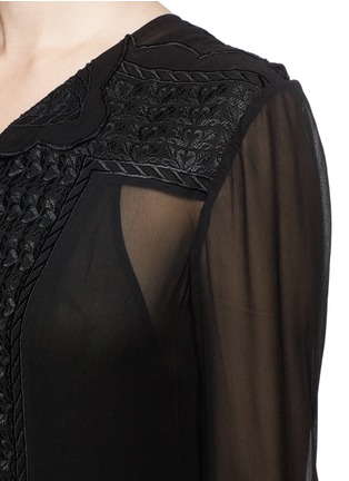 Detail View - Click To Enlarge - ISABEL MARANT ÉTOILE - 'Auxane' flower embroidery chiffon dress