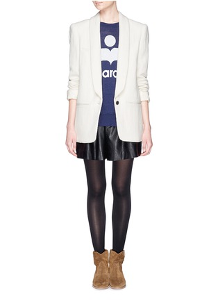 Figure View - Click To Enlarge - ISABEL MARANT ÉTOILE - 'Jervis' smocked faux leather shorts