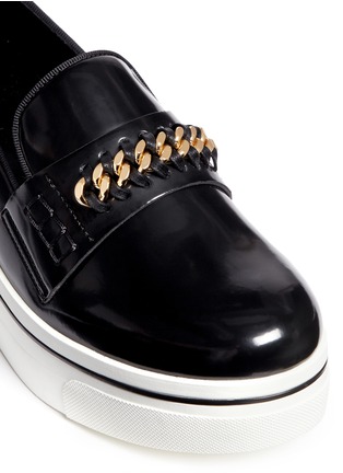 Detail View - Click To Enlarge - STELLA MCCARTNEY - 'Binx Falabella' whipstitch chain faux leather platform loafers