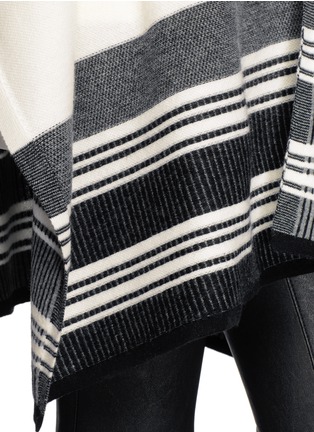 Detail View - Click To Enlarge - VINCE - Stripe hem wool cashmere open front poncho
