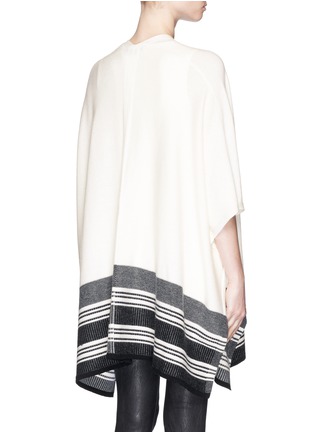 Back View - Click To Enlarge - VINCE - Stripe hem wool cashmere open front poncho
