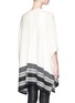 Back View - Click To Enlarge - VINCE - Stripe hem wool cashmere open front poncho