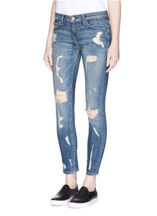 Front View - Click To Enlarge - CURRENT/ELLIOTT - 'The Stiletto' ripped cropped jeans