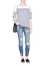 Figure View - Click To Enlarge - CURRENT/ELLIOTT - 'The Stiletto' ripped cropped jeans