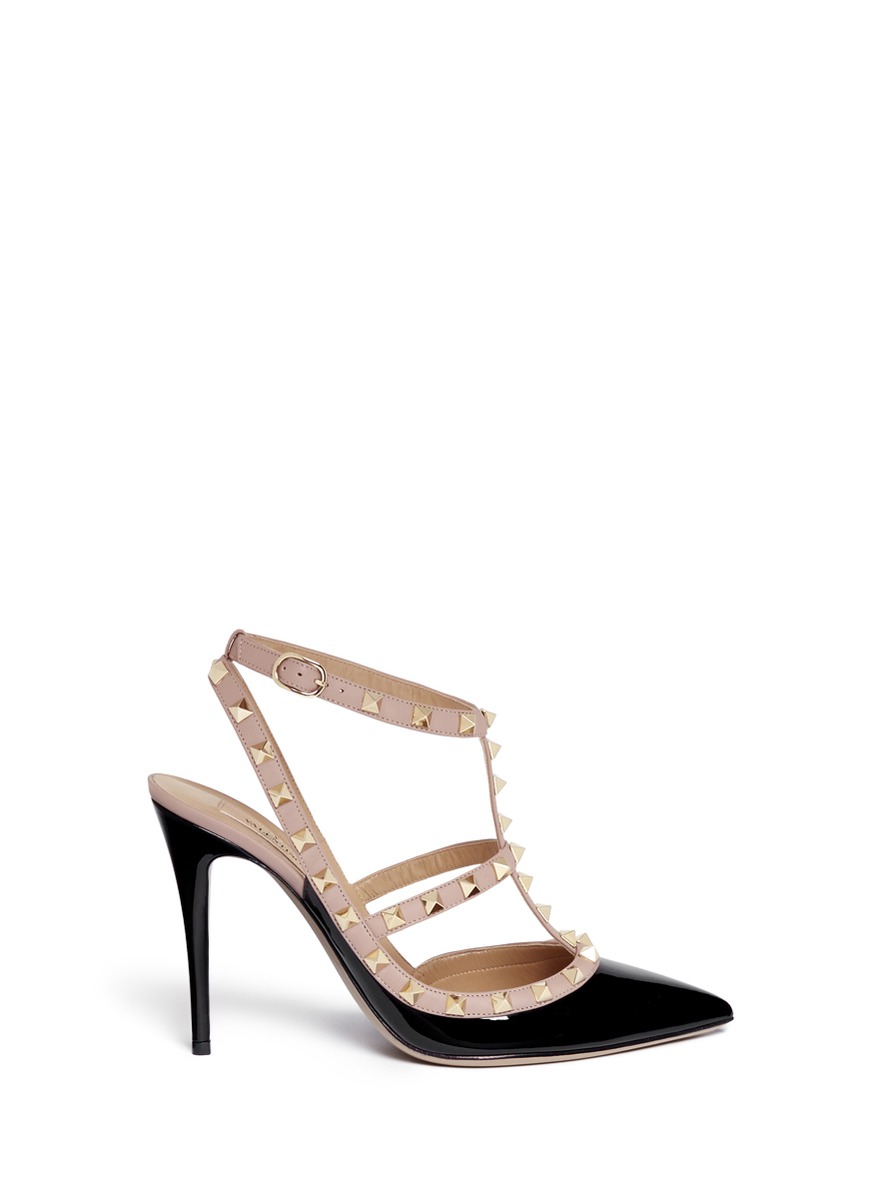 VALENTINO Pumps Rockstud Ankle Strap 10 Cm Heel In Bicolor And With ...