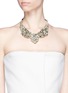 Figure View - Click To Enlarge - VALENTINO GARAVANI - Satin back opal strass necklace