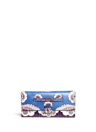 Main View - Click To Enlarge - VALENTINO GARAVANI - Tropical floral print leather clutch