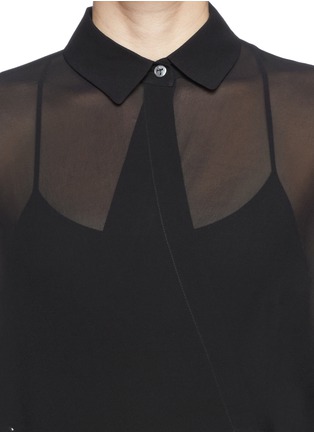 Detail View - Click To Enlarge - T BY ALEXANDER WANG - Sheer silk crepe wrap blouse