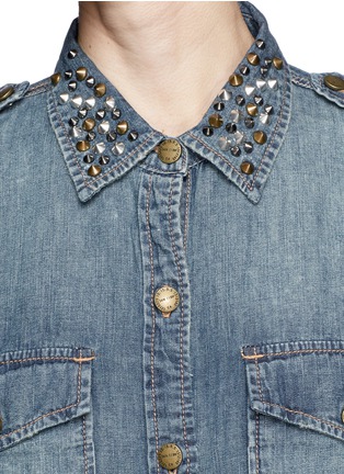 Detail View - Click To Enlarge - CURRENT/ELLIOTT - Stud collar denim shirt