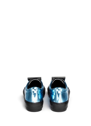 Back View - Click To Enlarge - ACNE STUDIOS - 'Adriana' robot plate metallic leather sneakers