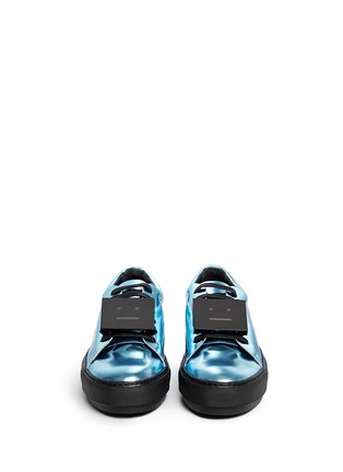 Figure View - Click To Enlarge - ACNE STUDIOS - 'Adriana' robot plate metallic leather sneakers