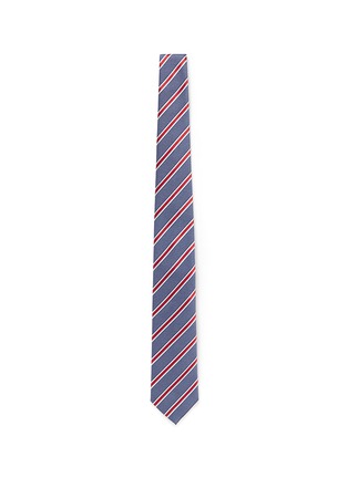 Main View - Click To Enlarge - CANALI - Colourblock regimental stripe silk tie