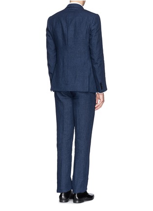 Back View - Click To Enlarge - ARMANI COLLEZIONI - Notch lapel linen suit