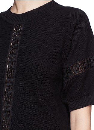 Detail View - Click To Enlarge - CHLOÉ - Embroidered trim cotton-silk sweater