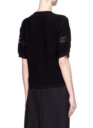 Back View - Click To Enlarge - CHLOÉ - Embroidered trim cotton-silk sweater