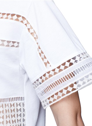 Detail View - Click To Enlarge - CHLOÉ - Diamond lace silk organza under layer T-shirt