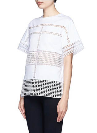 Front View - Click To Enlarge - CHLOÉ - Diamond lace silk organza under layer T-shirt
