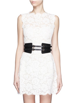 Figure View - Click To Enlarge - ALEXANDER MCQUEEN - Double strap leather belt