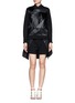 Figure View - Click To Enlarge - THEORY - Calf fur and quilted patchwork pullover