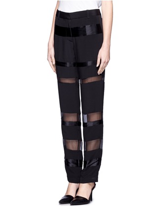 Front View - Click To Enlarge - 3.1 PHILLIP LIM - Organza-panel grunge pants