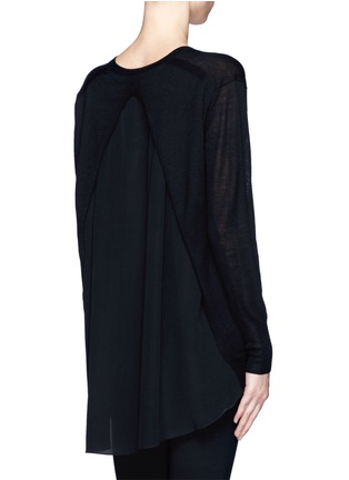 Back View - Click To Enlarge - 3.1 PHILLIP LIM - Silk underlay merino-cashmere top