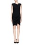 Main View - Click To Enlarge - HELMUT LANG - Asymmetric neckline draped front dress