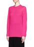 Front View - Click To Enlarge - JIL SANDER - Fleece wool round neck sweater