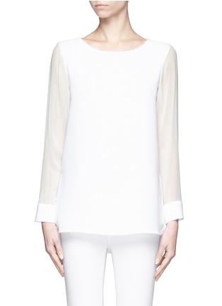 Main View - Click To Enlarge - THEORY - Toska semi-sheer silk sleeve blouse