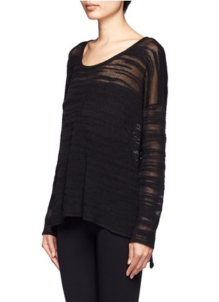 Front View - Click To Enlarge - HELMUT LANG - Open knit angora-blend sweater