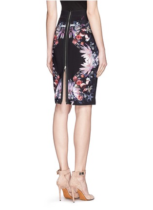 Back View - Click To Enlarge - GIVENCHY - Floral collage print pencil skirt
