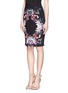 Front View - Click To Enlarge - GIVENCHY - Floral collage print pencil skirt