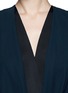 Detail View - Click To Enlarge - LANVIN - Grosgrain V-neck drape dress